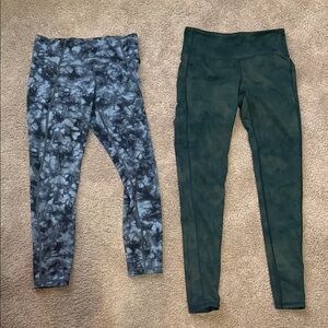 Athleta Women's Small Leggings Bundle Tie Dye and Green